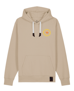 bio-unisex-medium fit-hoodie-spaghetti (backrpint)-stsu177-treibsand-weiße kordel-front