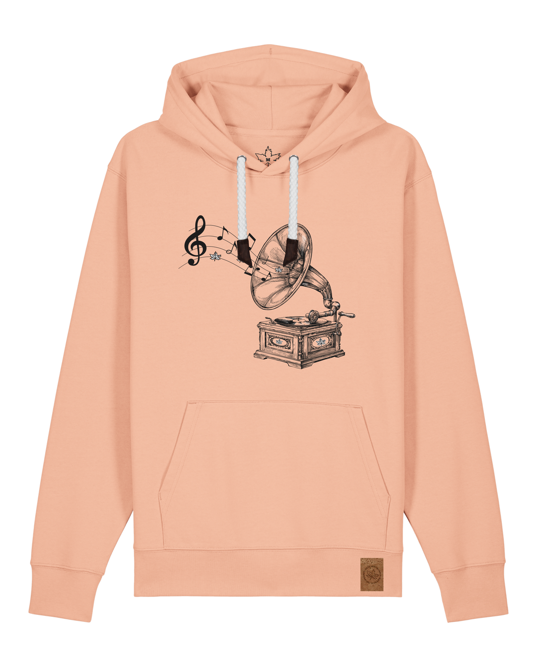 bio-unisex-medium fit-hoodie-stay tuned-stsu177-agyptische keramik-weiße kordel-front