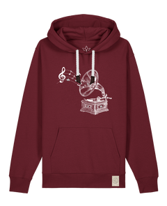 bio-unisex-medium fit-hoodie-stay tuned-stsu177-burgunder rot-weiße kordel-front