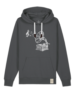 bio-unisex-medium fit-hoodie-stay tuned-stsu177-eisen-weiße kordel-front