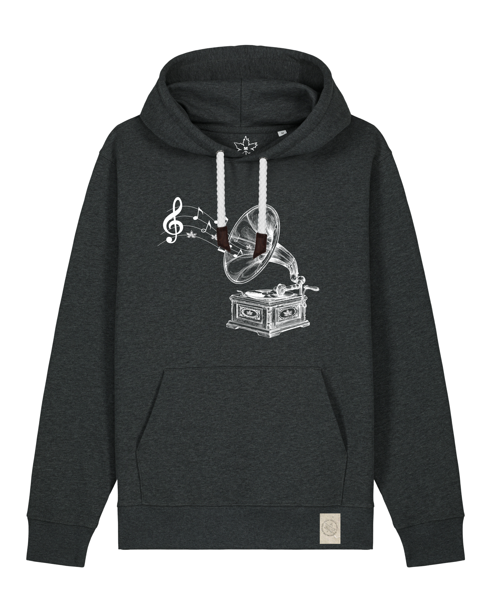 bio-unisex-medium fit-hoodie-stay tuned-stsu177-elephant-weiße kordel-front
