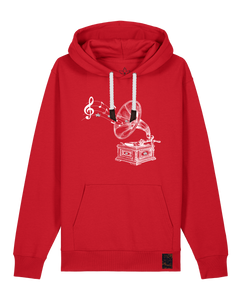 bio-unisex-medium fit-hoodie-stay tuned-stsu177-erdbeere-weiße kordel-front
