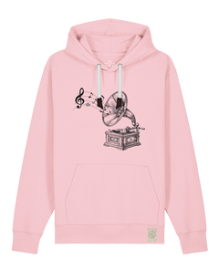 bio-unisex-medium fit-hoodie-stay tuned-stsu177-flamingo-weiße kordel-front