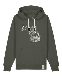 bio-unisex-medium fit-hoodie-stay tuned-stsu177-grunkohl-weiße kordel-front