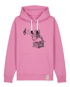 bio-unisex-medium fit-hoodie-stay tuned-stsu177-kaugummi-weiße kordel-front