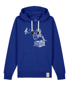 bio-unisex-medium fit-hoodie-stay tuned-stsu177-kornblume-weiße kordel-front
