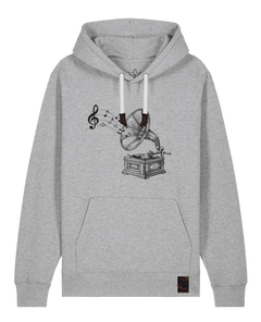bio-unisex-medium fit-hoodie-stay tuned-stsu177-mausgrau-weiße kordel-front