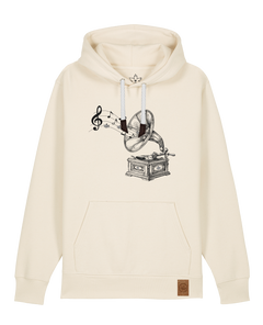 bio-unisex-medium fit-hoodie-stay tuned-stsu177-natur-weiße kordel-front