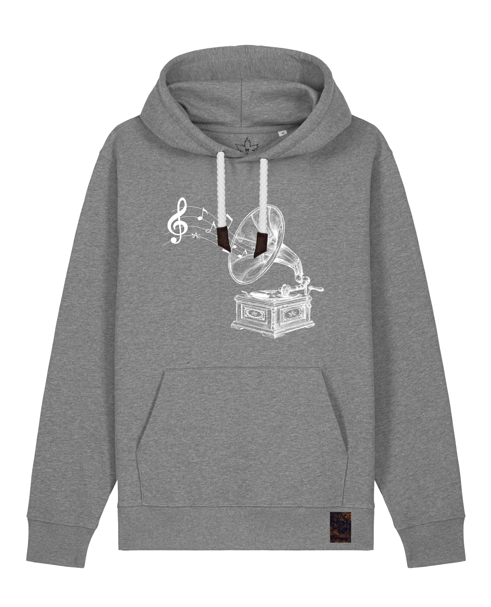 bio-unisex-medium fit-hoodie-stay tuned-stsu177-opossum-weiße kordel-front
