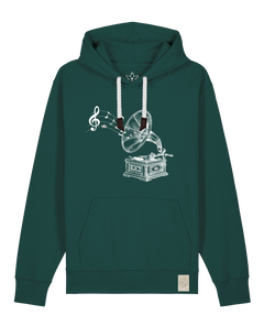 bio-unisex-medium fit-hoodie-stay tuned-stsu177-spirulina-weiße kordel-front