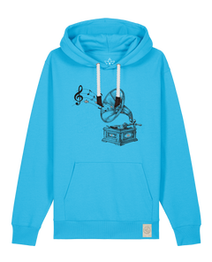 bio-unisex-medium fit-hoodie-stay tuned-stsu177-wasserblau-weiße kordel-front