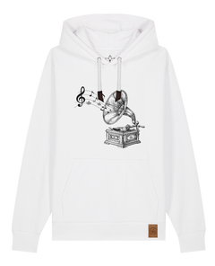 bio-unisex-medium fit-hoodie-stay tuned-stsu177-weiß-weiße kordel-front