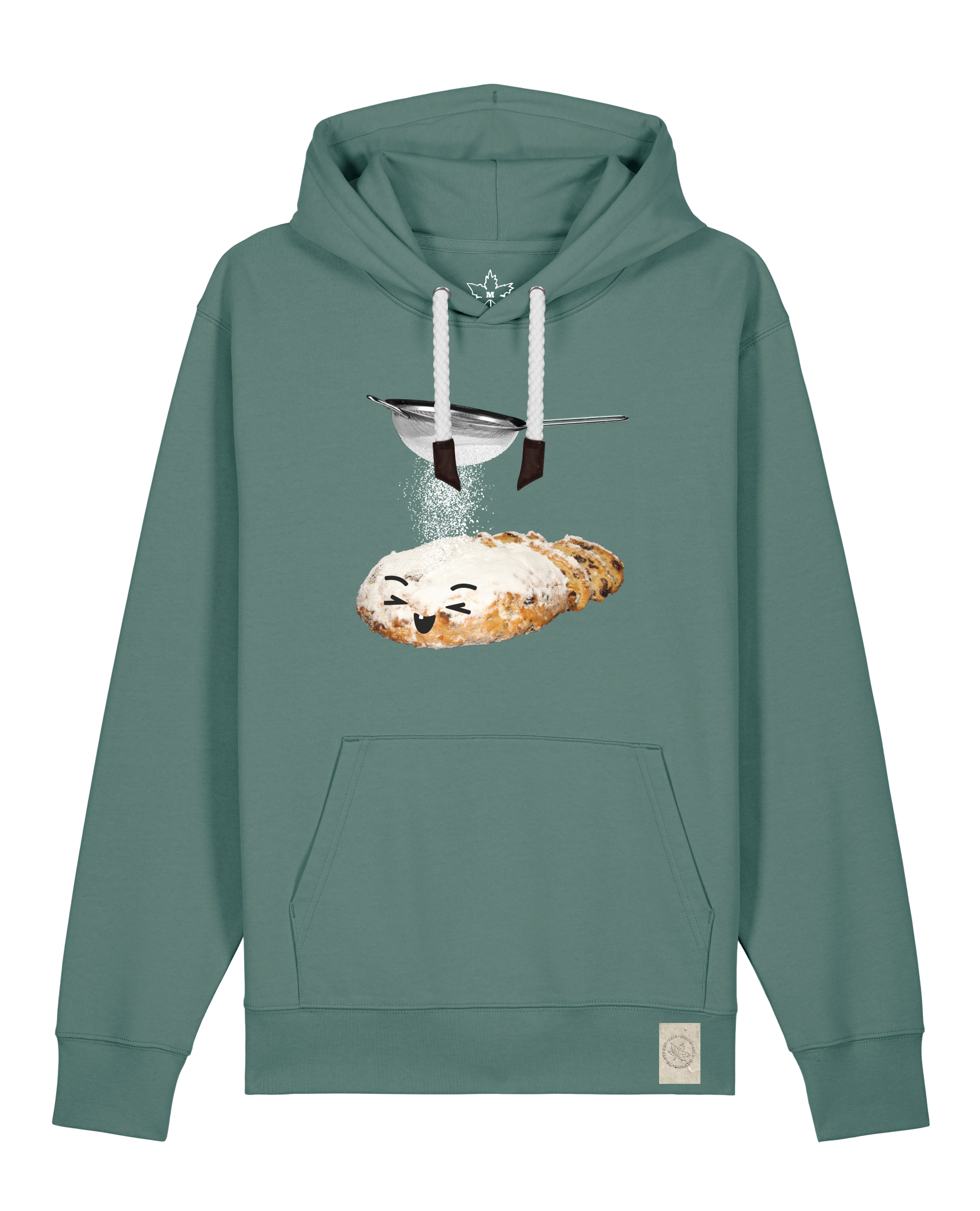 bio-unisex-medium fit-hoodie-stollen-stsu177-blautanne-weiße kordel-front