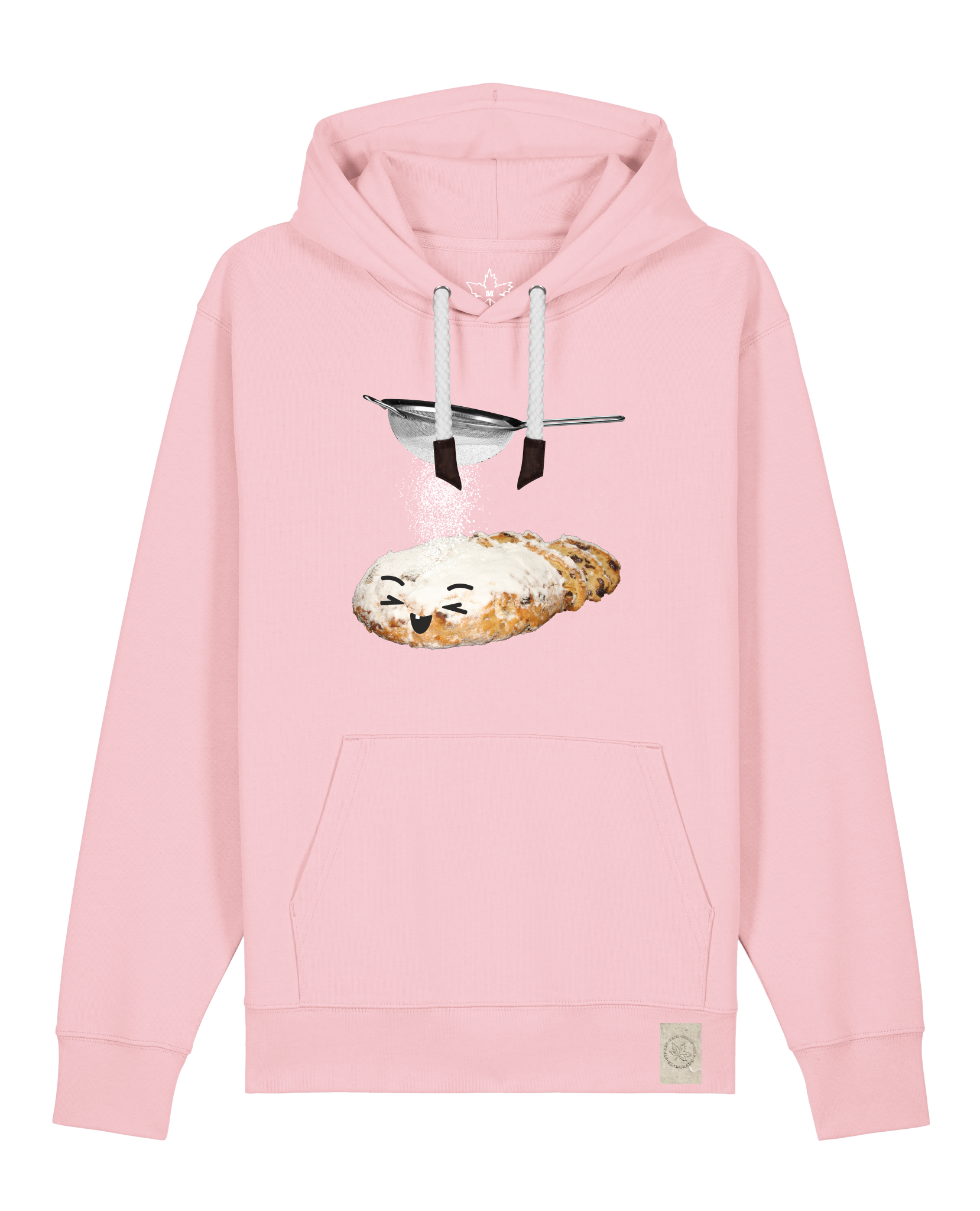 bio-unisex-medium fit-hoodie-stollen-stsu177-flamingo-weiße kordel-front