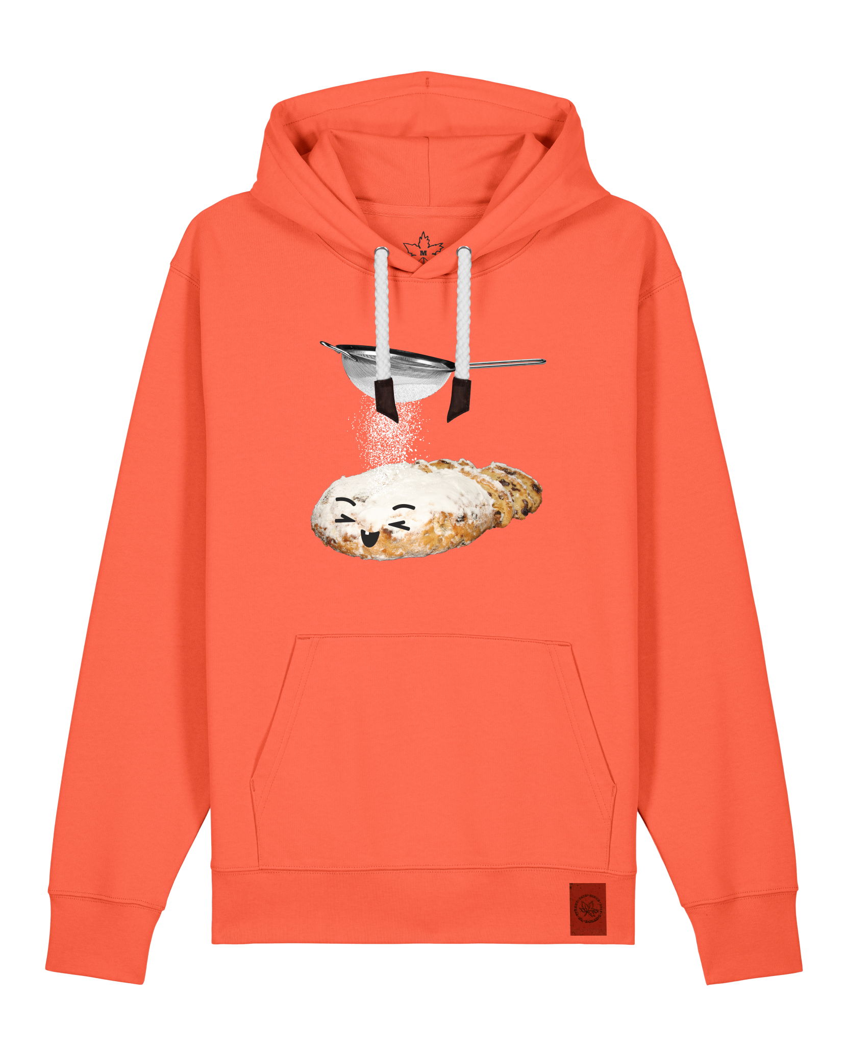 bio-unisex-medium fit-hoodie-stollen-stsu177-mandarine-weiße kordel-front