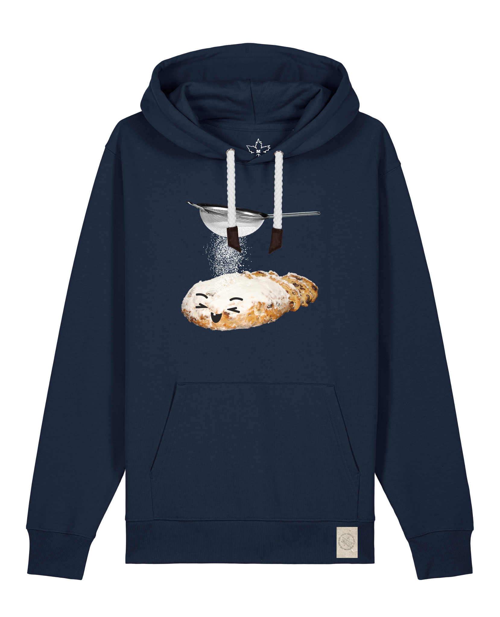 bio-unisex-medium fit-hoodie-stollen-stsu177-marine-weiße kordel-front