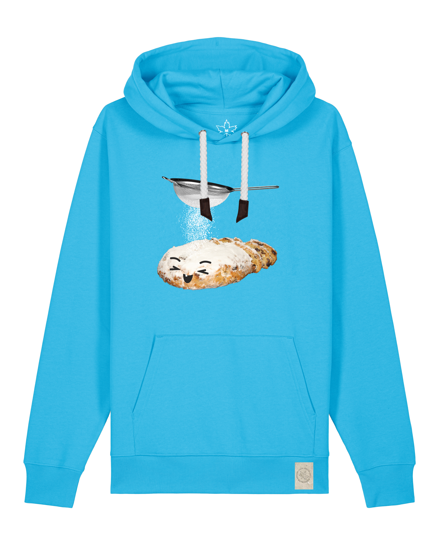bio-unisex-medium fit-hoodie-stollen-stsu177-wasserblau-weiße kordel-front