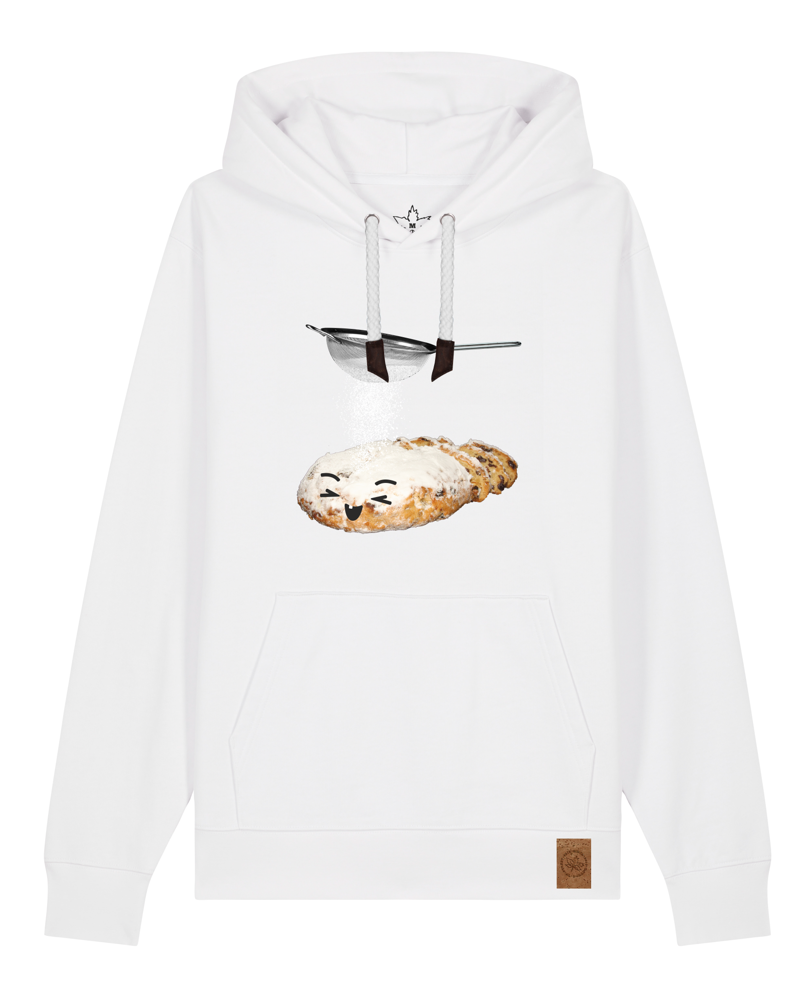 bio-unisex-medium fit-hoodie-stollen-stsu177-weiß-weiße kordel-front