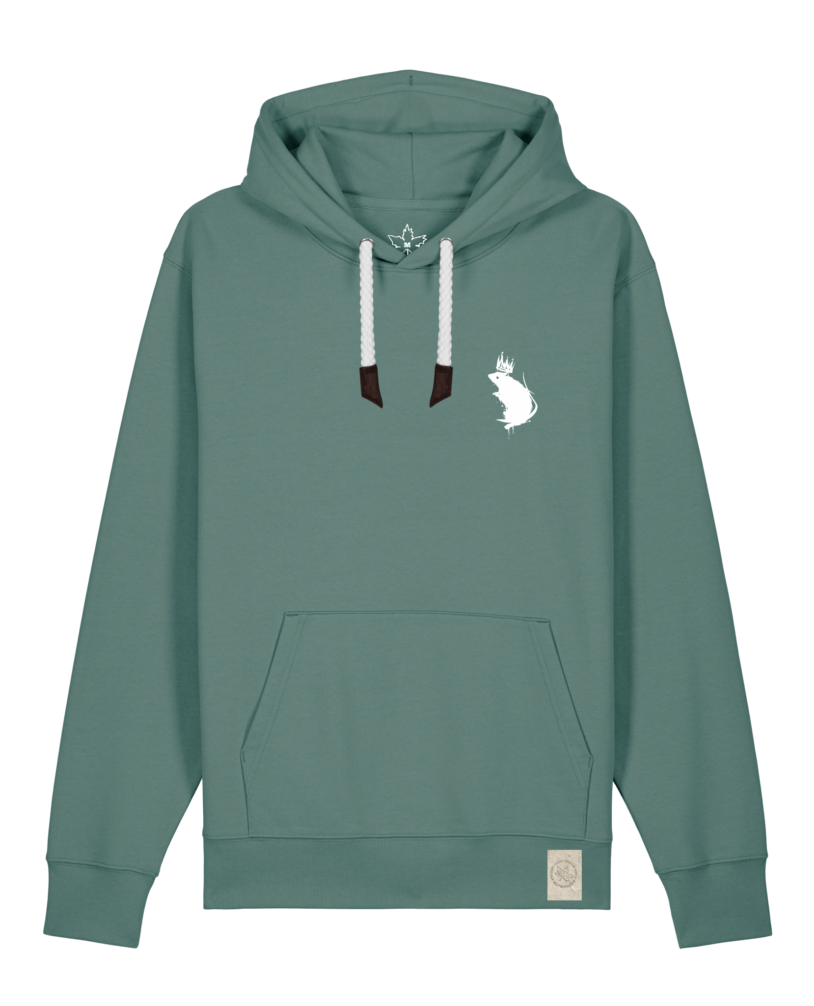 bio-unisex-medium fit-hoodie-subchannel staff (backprint)-stsu177-blautanne-weiße kordel-front