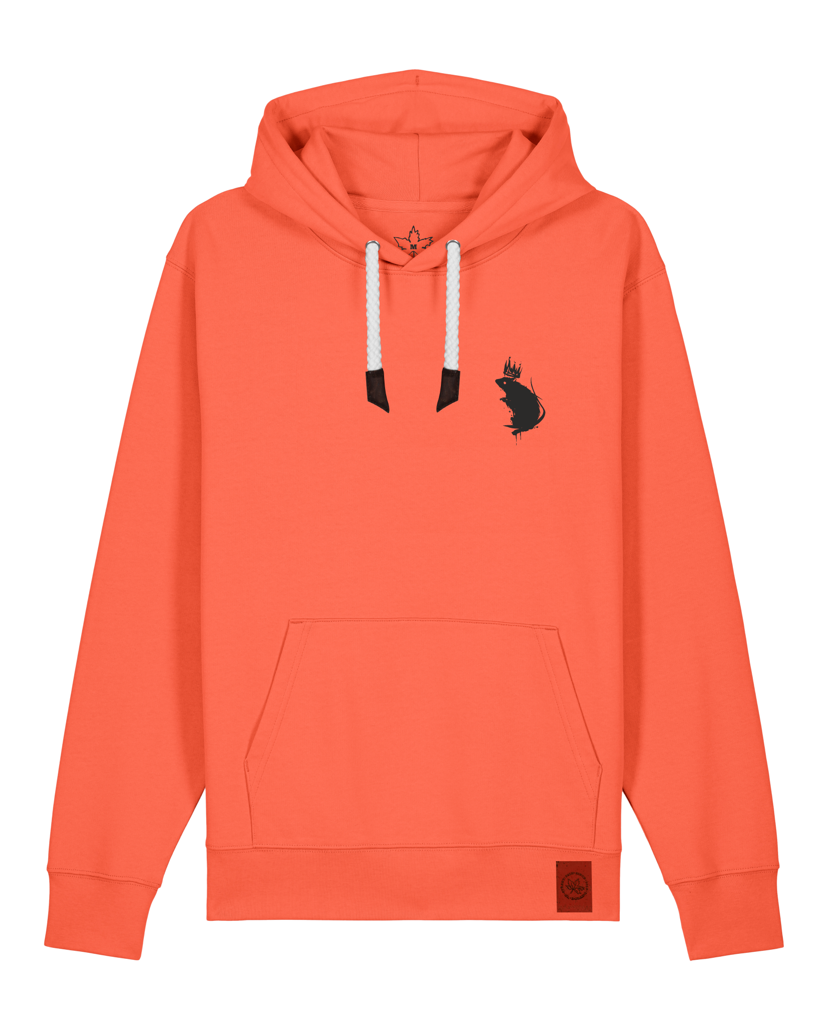 bio-unisex-medium fit-hoodie-subchannel staff (backprint)-stsu177-mandarine-weiße kordel-front
