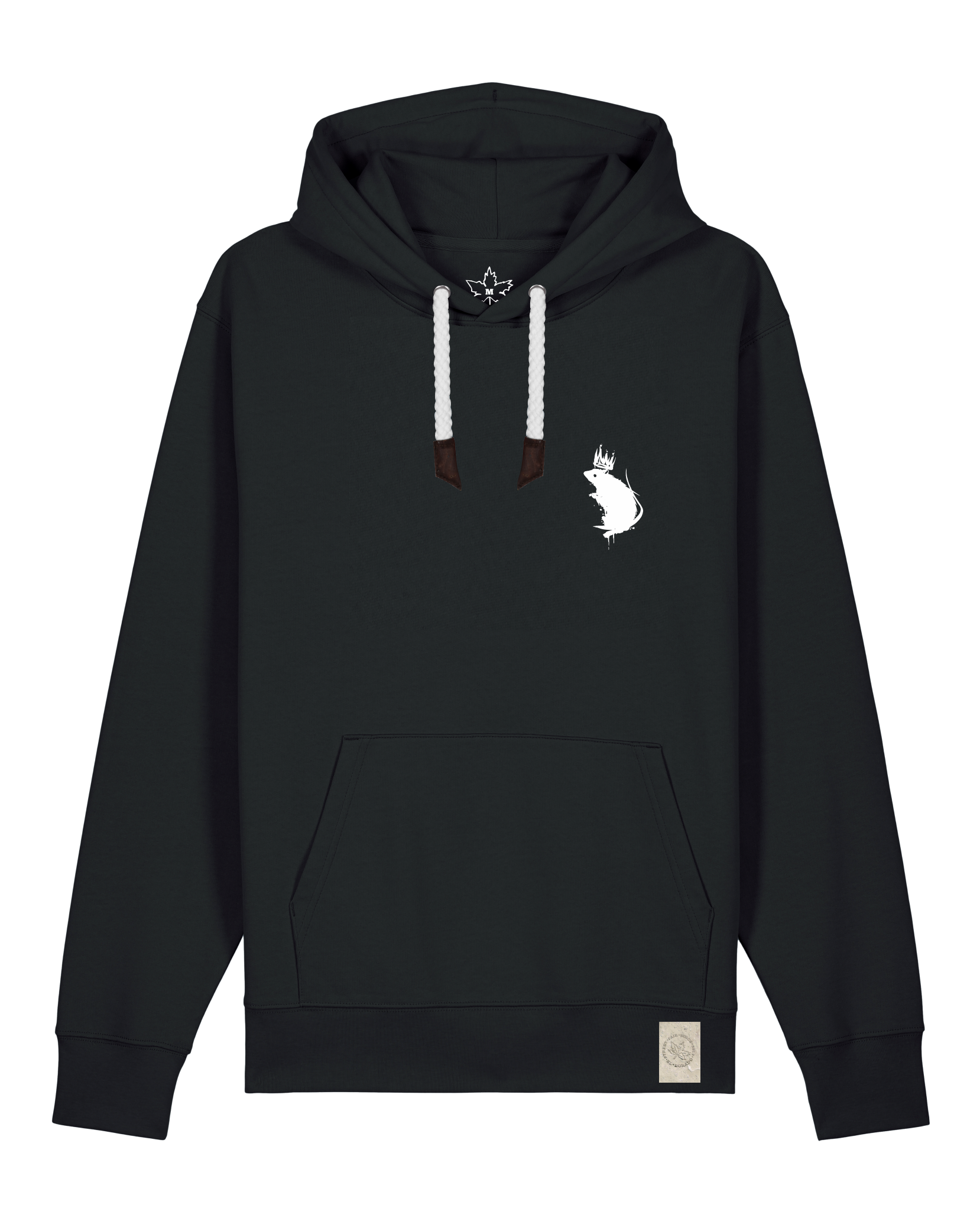 bio-unisex-medium fit-hoodie-subchannel staff (backprint)-stsu177-schwarz-weiße kordel-front