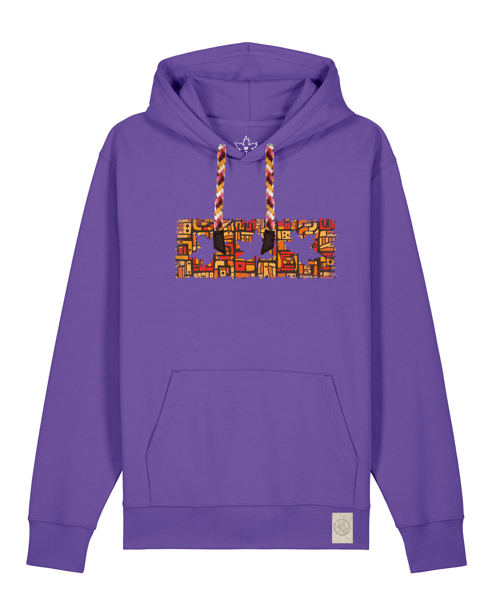bio-unisex-medium fit-hoodie-t(h)ree leafes drift 2-stsu177-blaukraut-rote kordel-front