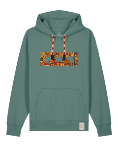 bio-unisex-medium fit-hoodie-t(h)ree leafes drift 2-stsu177-blautanne-rote kordel-front