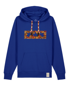 bio-unisex-medium fit-hoodie-t(h)ree leafes drift 2-stsu177-kornblume-rote kordel-front