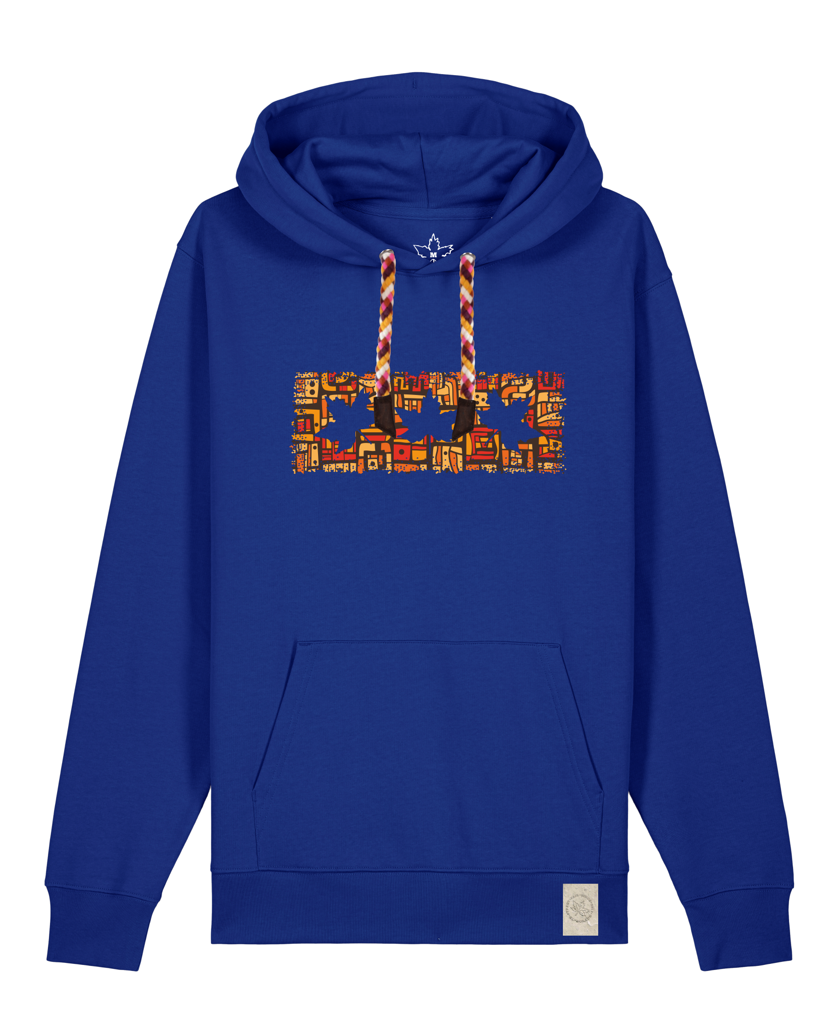 bio-unisex-medium fit-hoodie-t(h)ree leafes drift 2-stsu177-kornblume-rote kordel-front