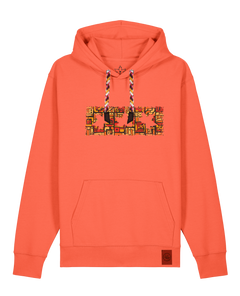 bio-unisex-medium fit-hoodie-t(h)ree leafes drift 2-stsu177-mandarine-rote kordel-front