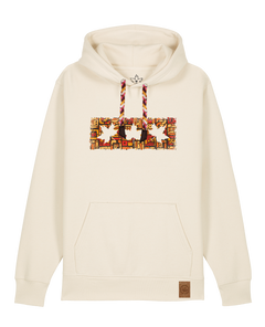 bio-unisex-medium fit-hoodie-t(h)ree leafes drift 2-stsu177-natur-rote kordel-front