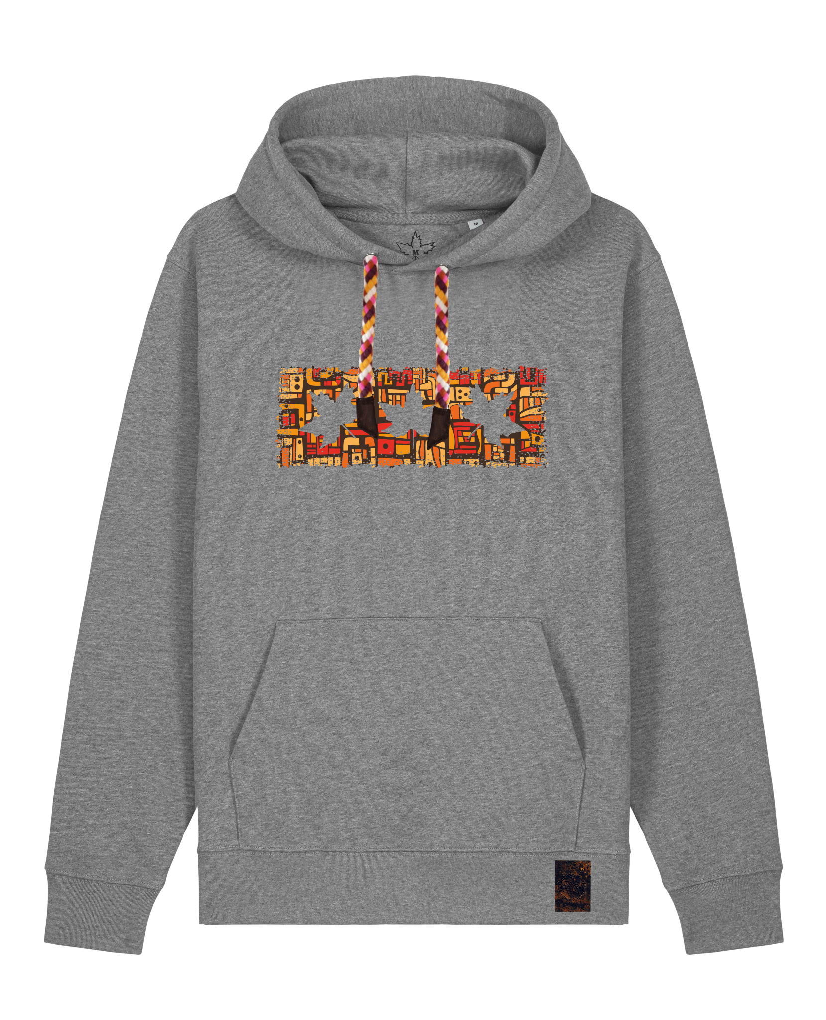 bio-unisex-medium fit-hoodie-t(h)ree leafes drift 2-stsu177-opossum-rote kordel-front