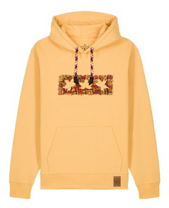 bio-unisex-medium fit-hoodie-t(h)ree leafes drift 2-stsu177-senfkorn-rote kordel-front