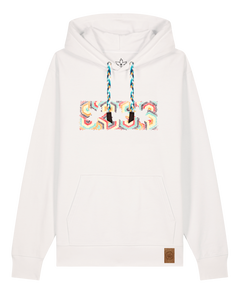 bio-unisex-medium fit-hoodie-t(h)ree leafes drift 3-stsu177-bio ei-blaue kordel-front