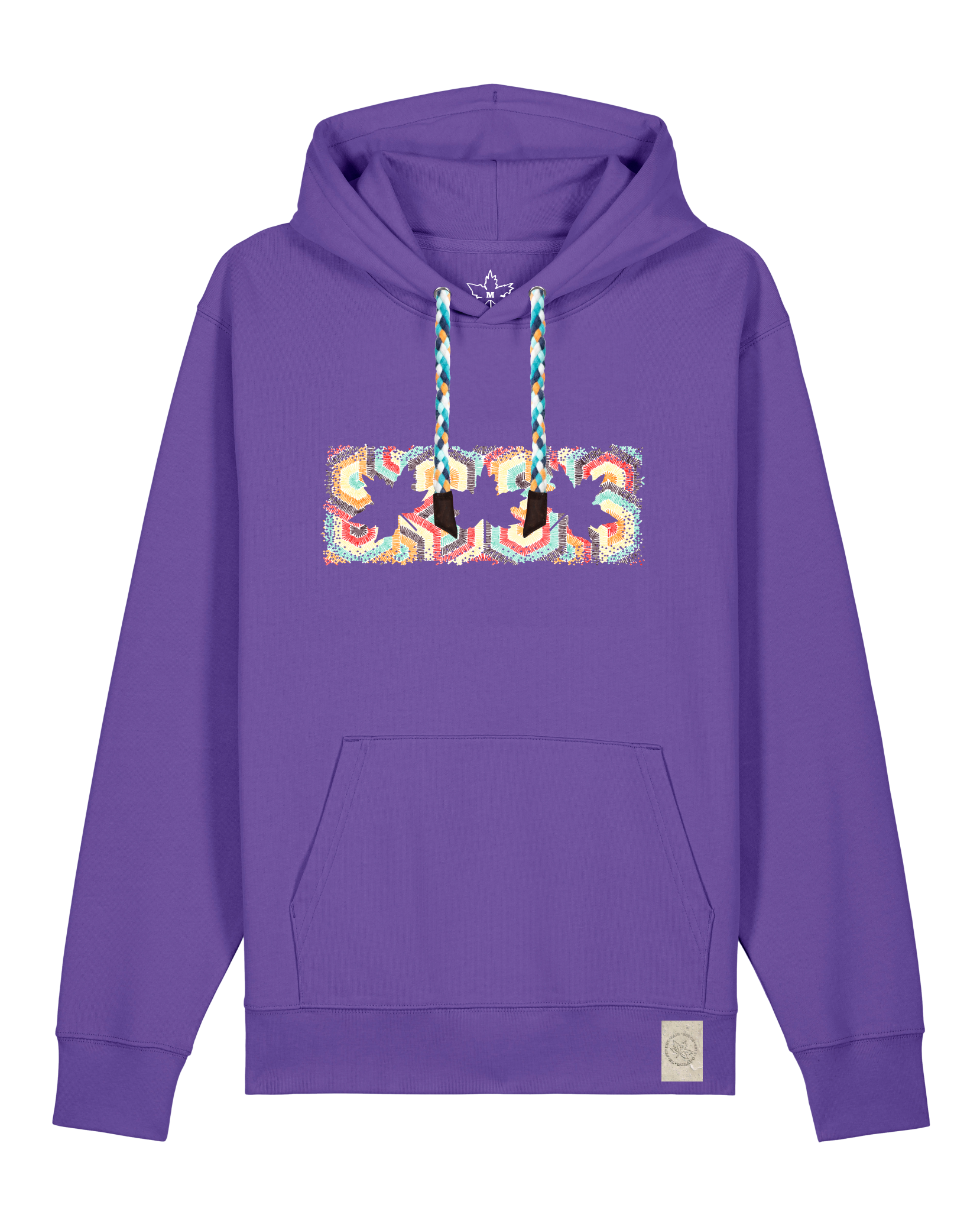 bio-unisex-medium fit-hoodie-t(h)ree leafes drift 3-stsu177-blaukraut-blaue kordel-front