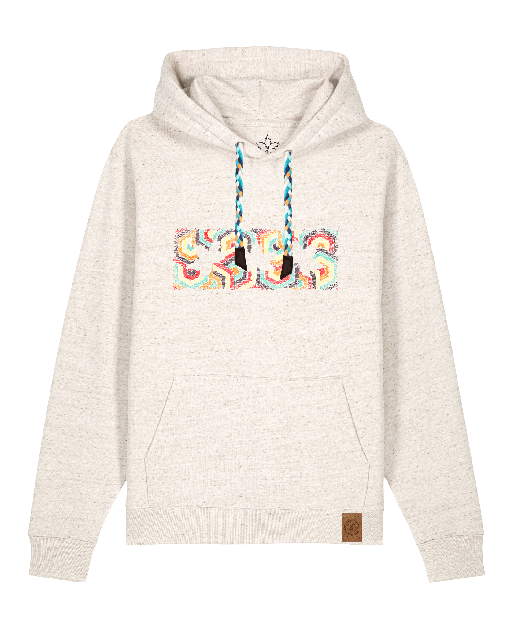 bio-unisex-medium fit-hoodie-t(h)ree leafes drift 3-stsu177-elbsandstein-blaue kordel-front