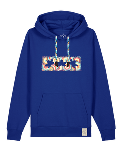 bio-unisex-medium fit-hoodie-t(h)ree leafes drift 3-stsu177-kornblume-blaue kordel-front