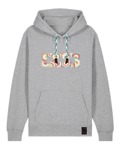 bio-unisex-medium fit-hoodie-t(h)ree leafes drift 3-stsu177-mausgrau-blaue kordel-front