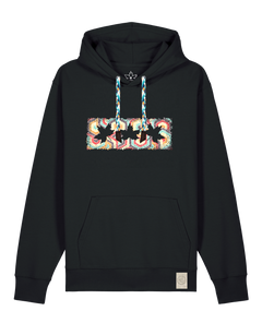 bio-unisex-medium fit-hoodie-t(h)ree leafes drift 3-stsu177-schwarz-blaue kordel-front