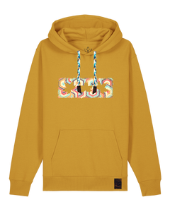 bio-unisex-medium fit-hoodie-t(h)ree leafes drift 3-stsu177-senf-blaue kordel-front