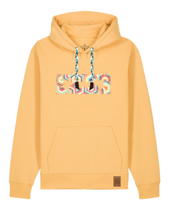 bio-unisex-medium fit-hoodie-t(h)ree leafes drift 3-stsu177-senfkorn-blaue kordel-front