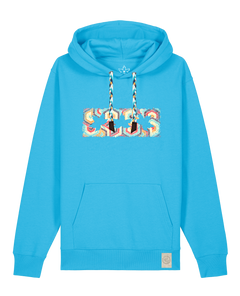 bio-unisex-medium fit-hoodie-t(h)ree leafes drift 3-stsu177-wasserblau-blaue kordel-front