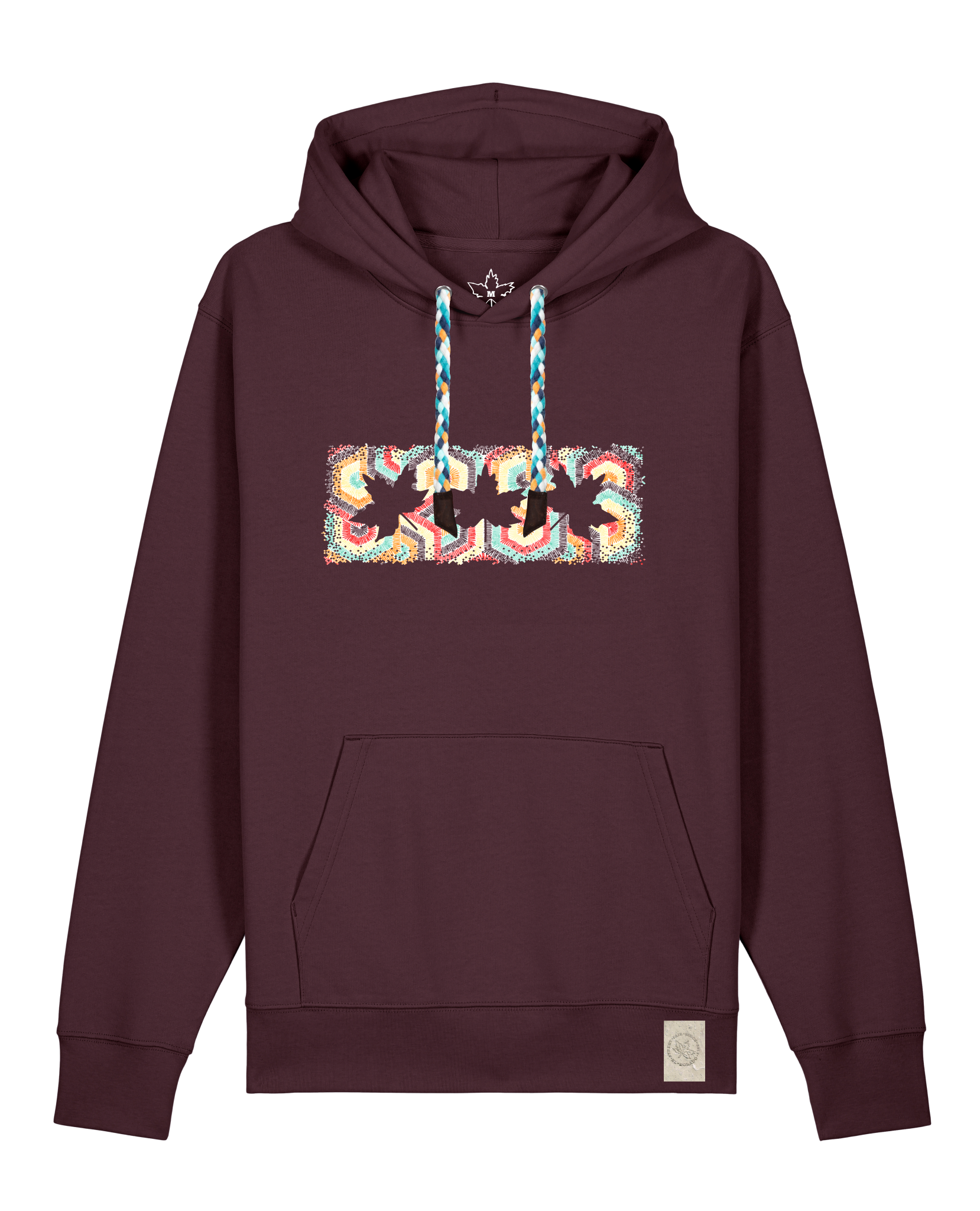 bio-unisex-medium fit-hoodie-t(h)ree leafes drift 3-stsu177-zartbitter-blaue kordel-front