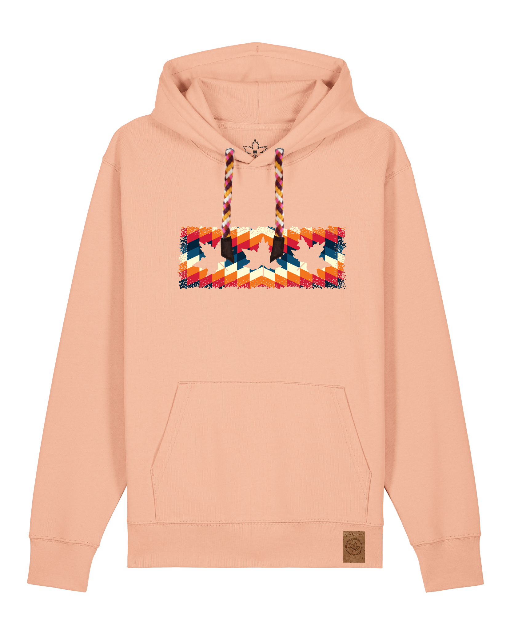 bio-unisex-medium fit-hoodie-t(h)ree leafes drift 4-stsu177-agyptische keramik-rote kordel-front