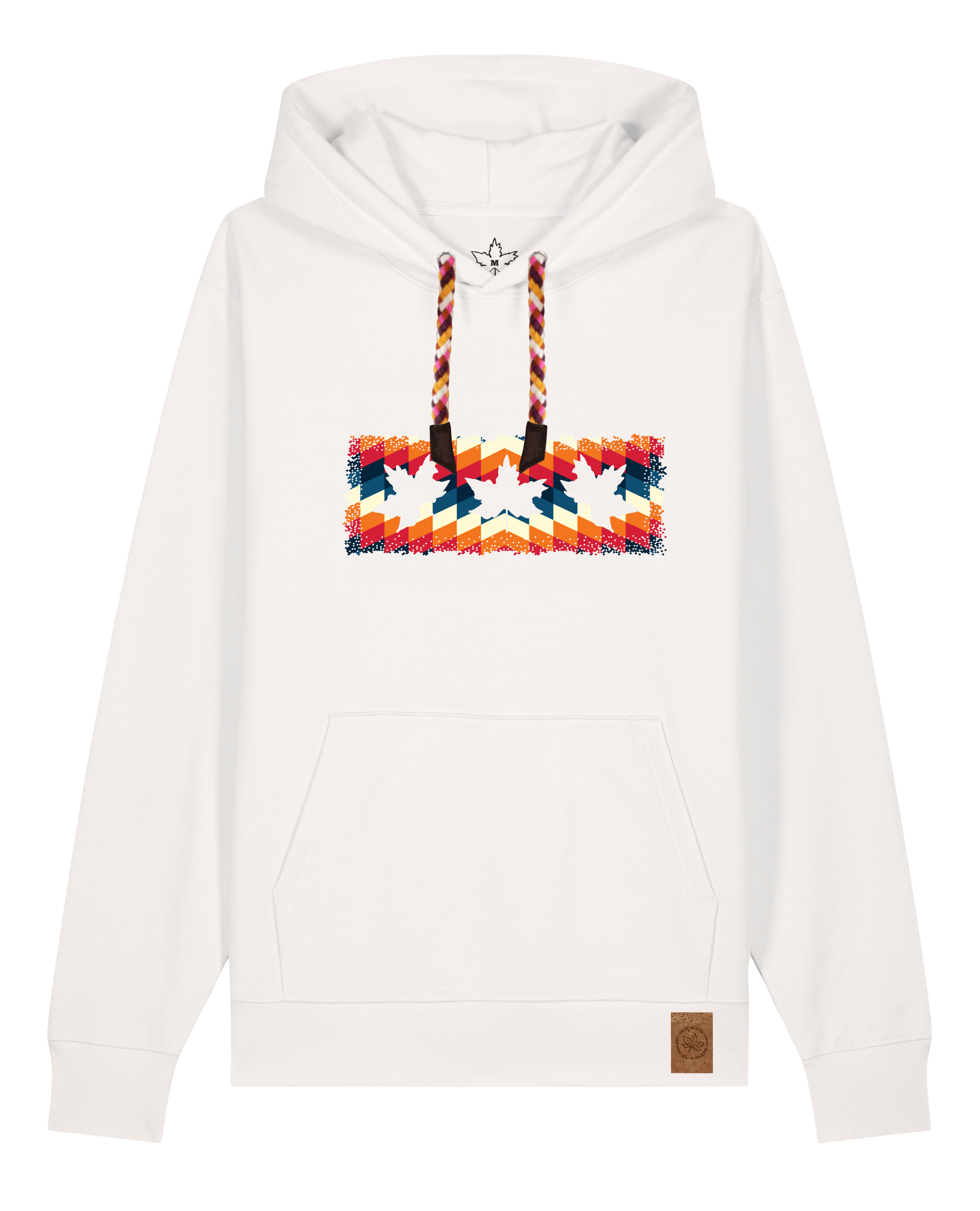 bio-unisex-medium fit-hoodie-t(h)ree leafes drift 4-stsu177-bio ei-rote kordel-front