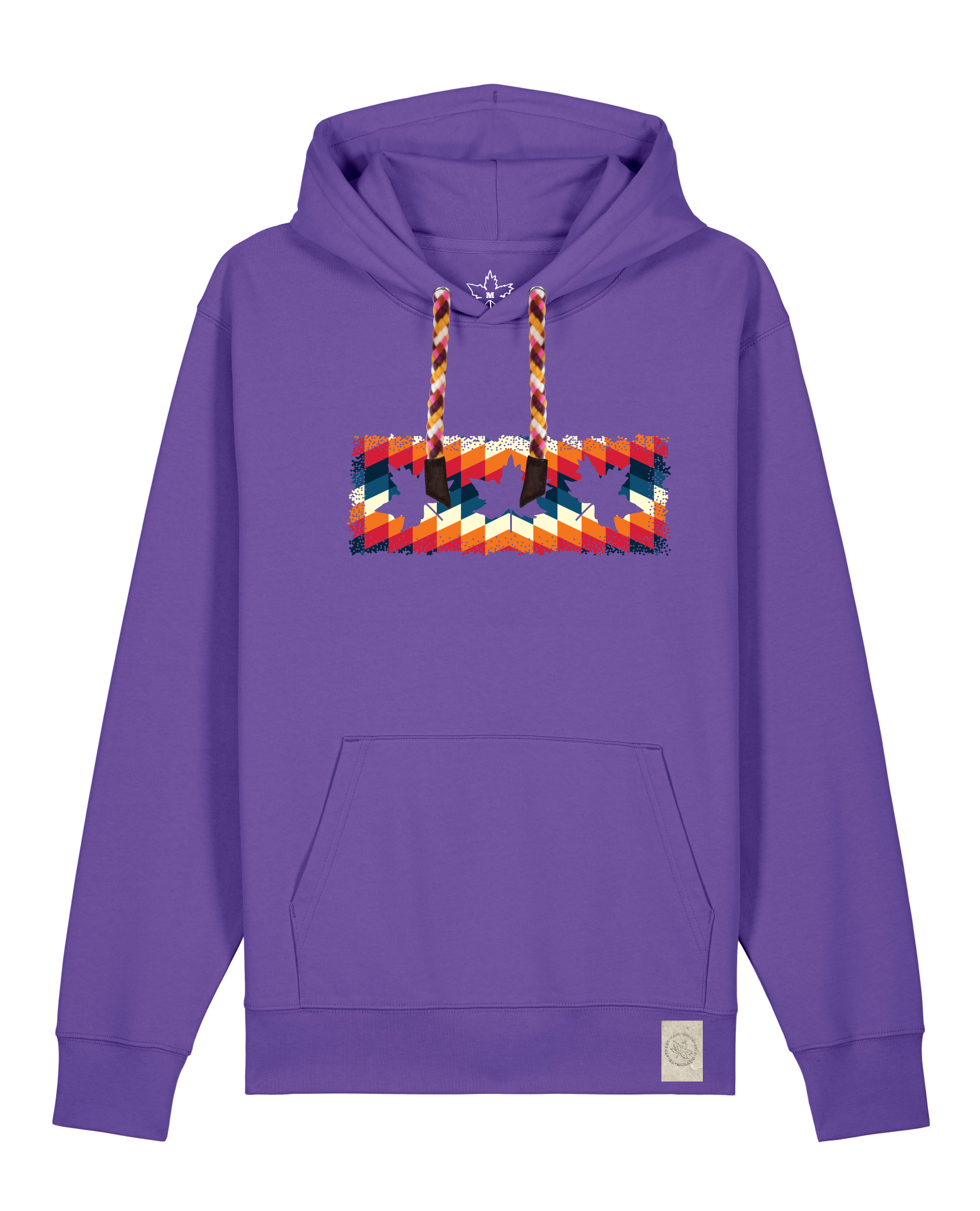 bio-unisex-medium fit-hoodie-t(h)ree leafes drift 4-stsu177-blaukraut-rote kordel-front