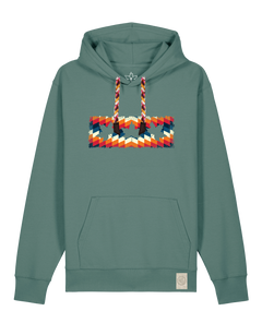 bio-unisex-medium fit-hoodie-t(h)ree leafes drift 4-stsu177-blautanne-rote kordel-front