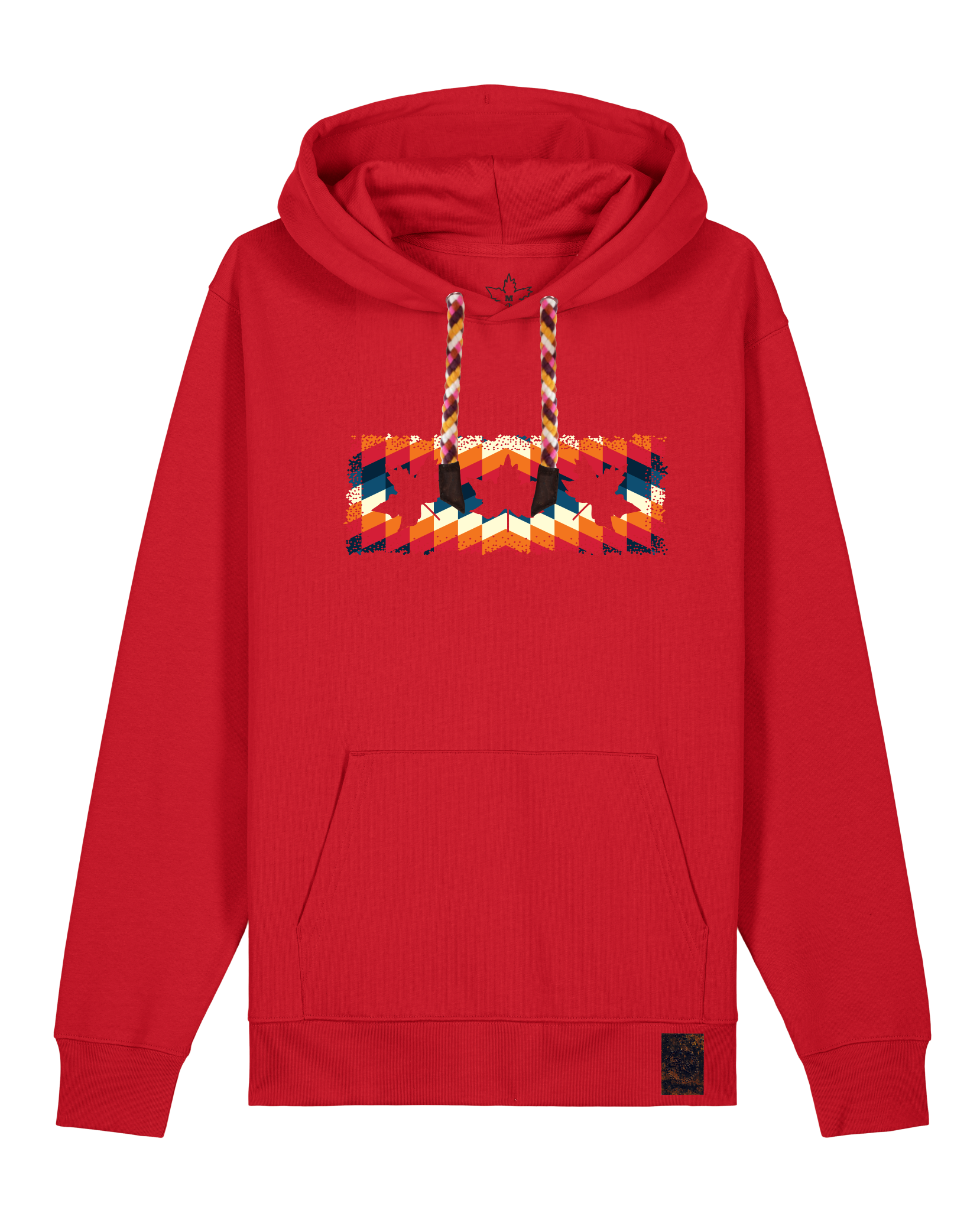 bio-unisex-medium fit-hoodie-t(h)ree leafes drift 4-stsu177-erdbeere-rote kordel-front