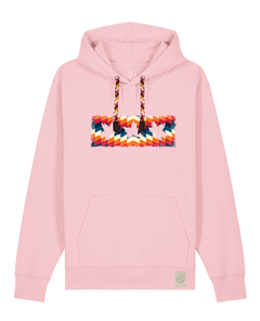 bio-unisex-medium fit-hoodie-t(h)ree leafes drift 4-stsu177-flamingo-rote kordel-front