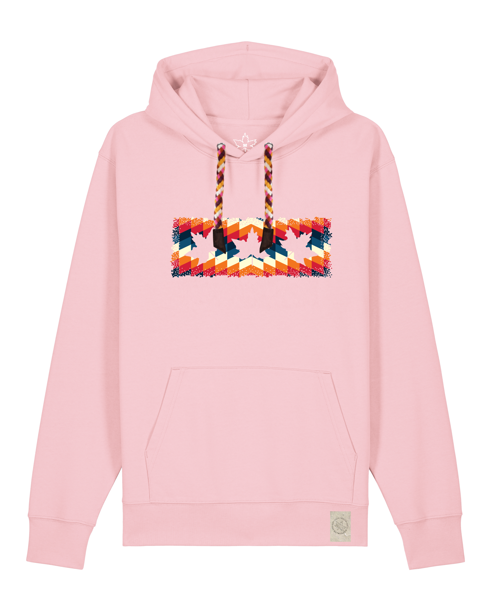 bio-unisex-medium fit-hoodie-t(h)ree leafes drift 4-stsu177-flamingo-rote kordel-front